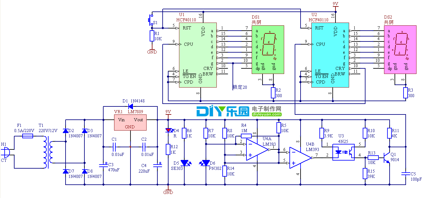 18届电子设计大赛电路原理图 该文章版权归diy乐园电子制作网所有