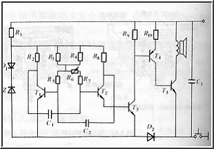 图4电子喇叭控制电路图
