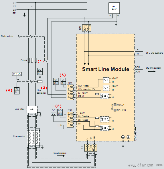 西门子s120变频器书本型进线模块预充电回路和接线方式 -解决方案