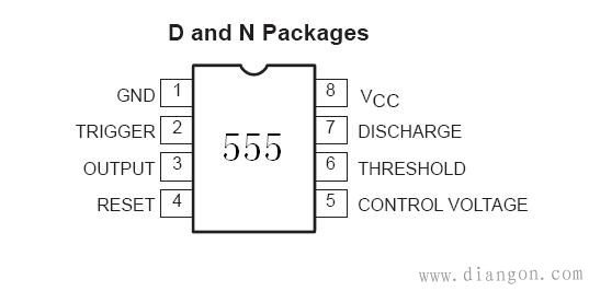 555时基电路引脚图