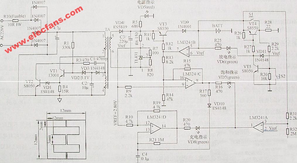 手机万能充电器电路工作原理与检修