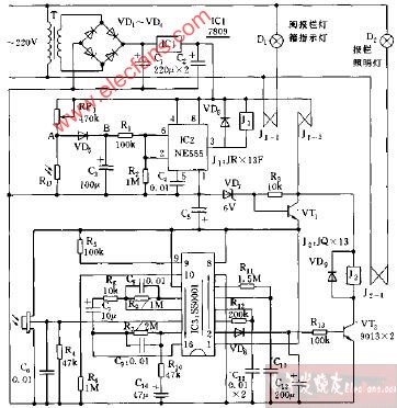 阅报照明灯全自动控制器电路图