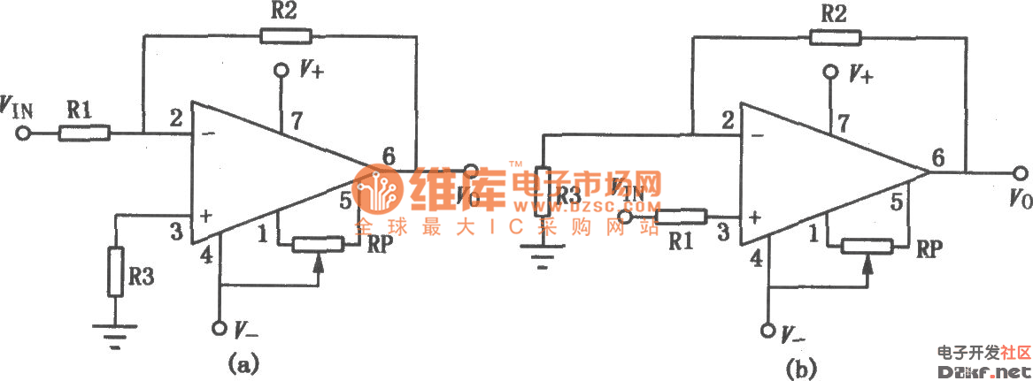 μa741双电源通用型单运放电路图