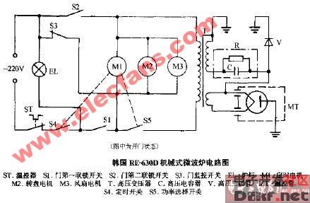 韩国RE-630D机械式微波炉电路图