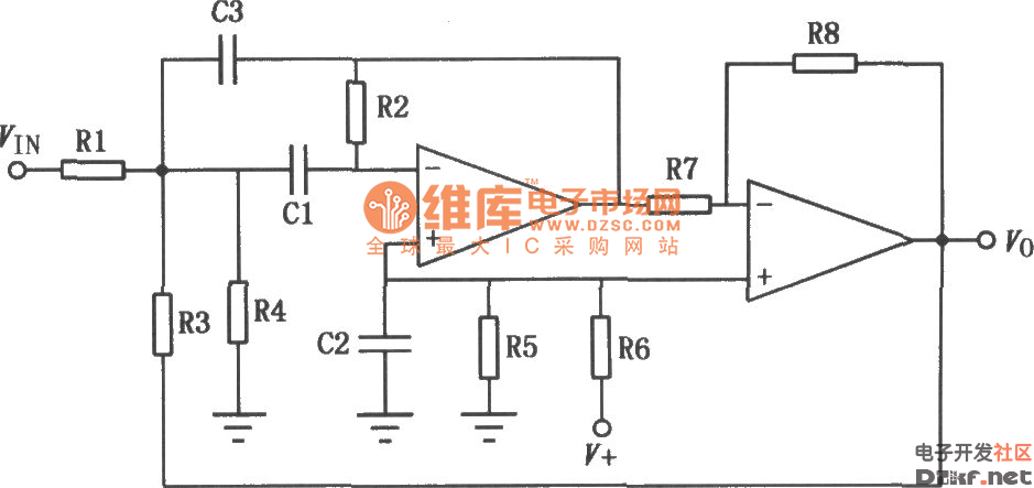 cm358单电源通用型双运放电路图