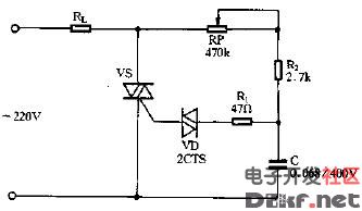 双向二极管触发双向晶闸管调压电路图