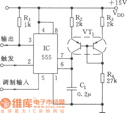 线性脉宽调制器电路(555)电路图