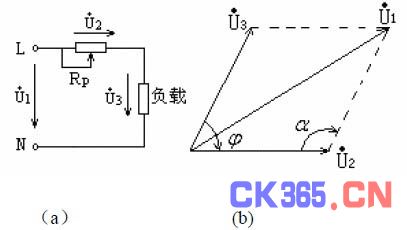 图 电压测量原理示意图与电压相量图