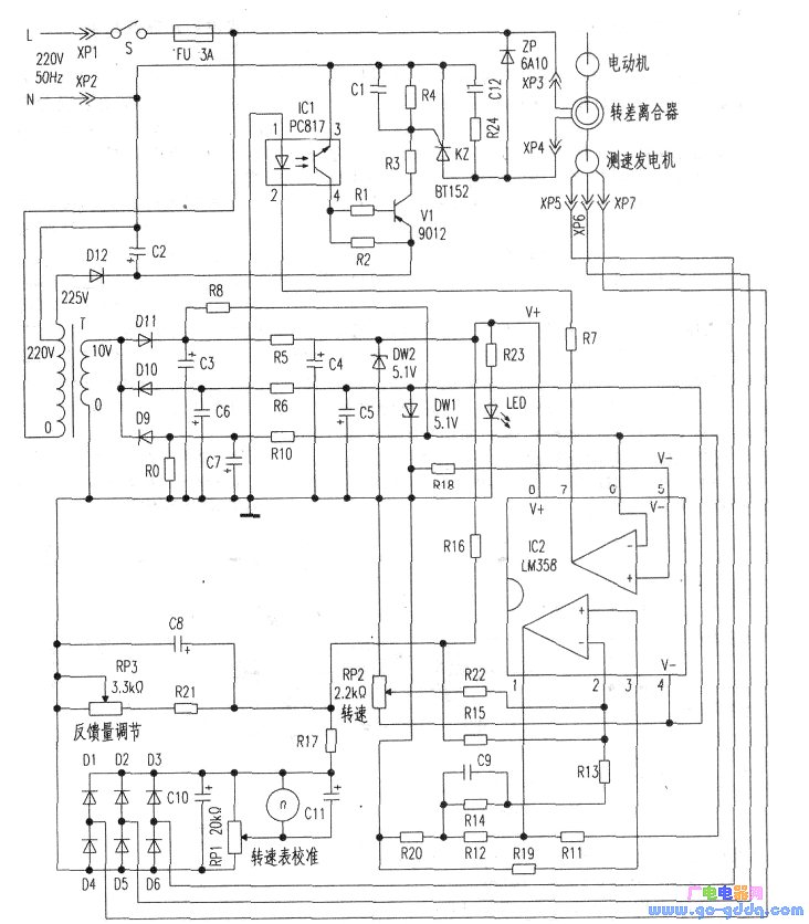 JD1A-40电动机电磁调速控制器电路原理分析
