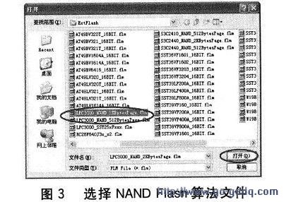 选择NANDFlash启动算法文件