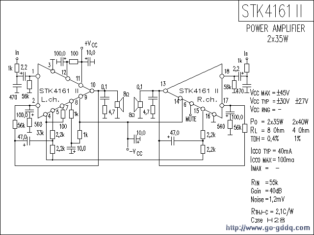 用stk4161-2构成功放电路