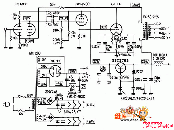 811电子管功放电路图