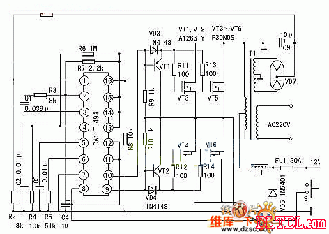 利用tl494组成的400w大功率稳压逆变器电路图