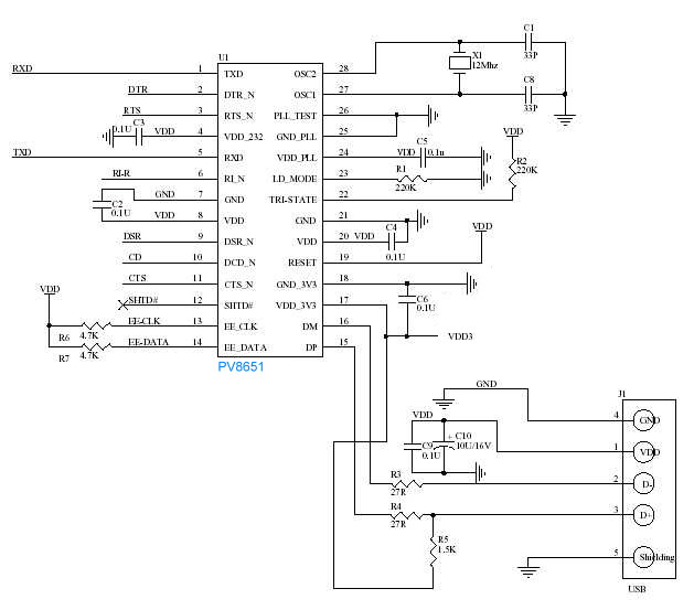 串口转usb线接线图图片