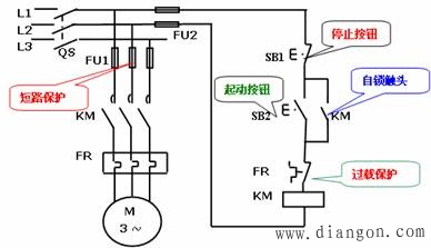 三相異步電動機的單向運轉控制解決方案華強電子網