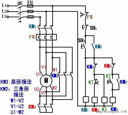 电动机三角形电路图图片