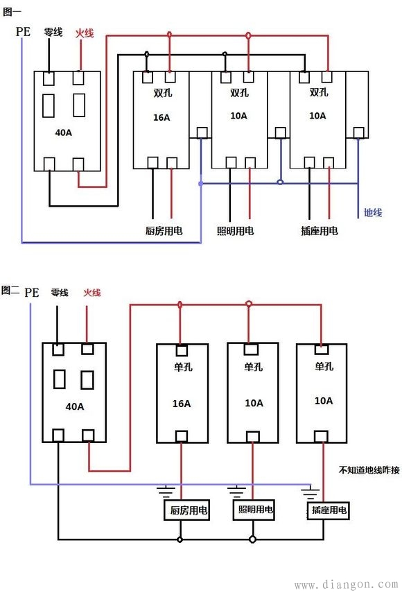 空氣開關接線電路圖