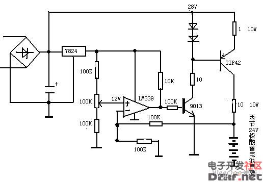 12v/24v鉛酸蓄電池充電電路圖