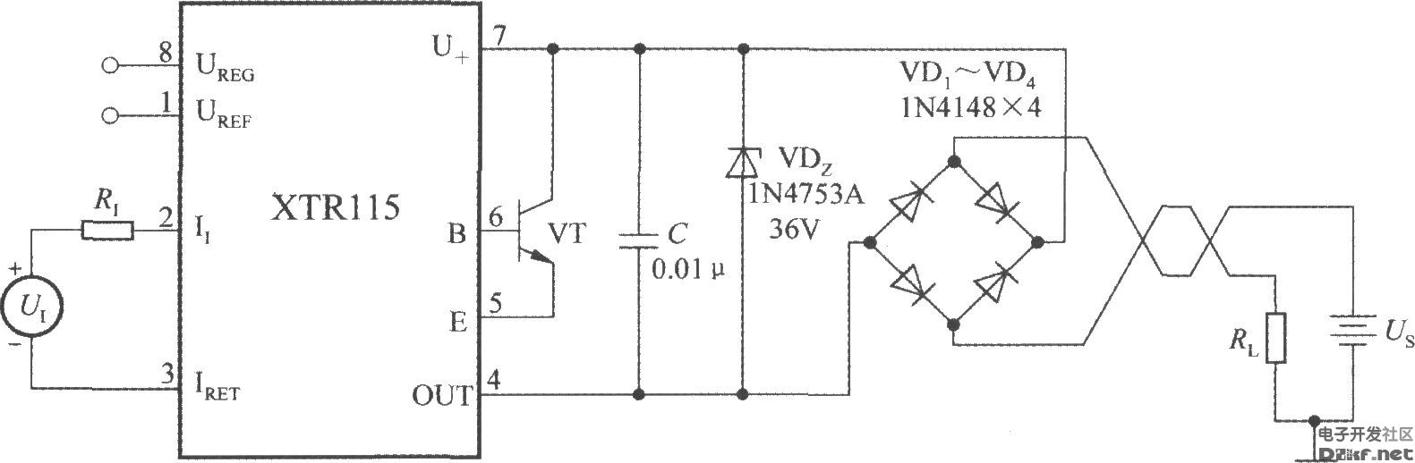 硅開關二極故滓 技術資料 技術資訊 精密電流變送器xtr115的保護電路