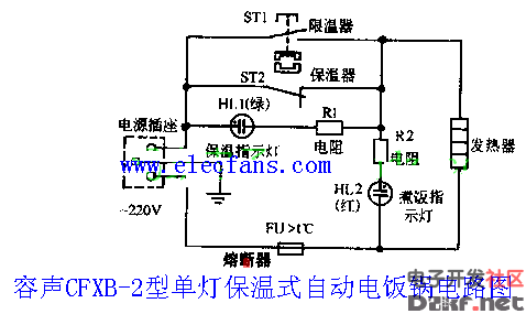 电饭煲保温灯接线图图片