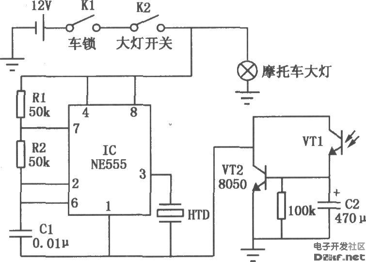 摩托车大灯四接线图解图片