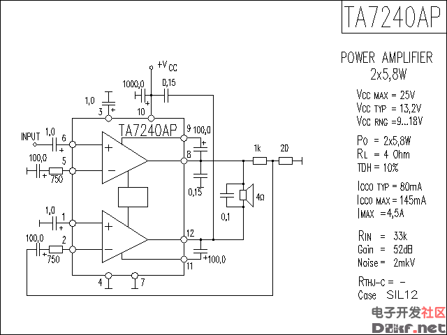 lm4780用於並聯輸出音頻功率放大器 tda7首頁 技術