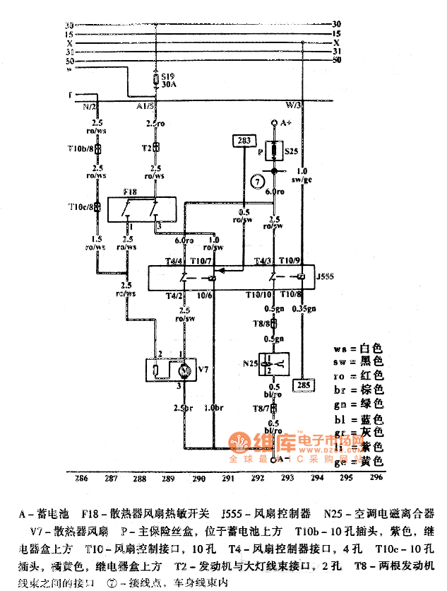 电磁风扇离合器线路图图片