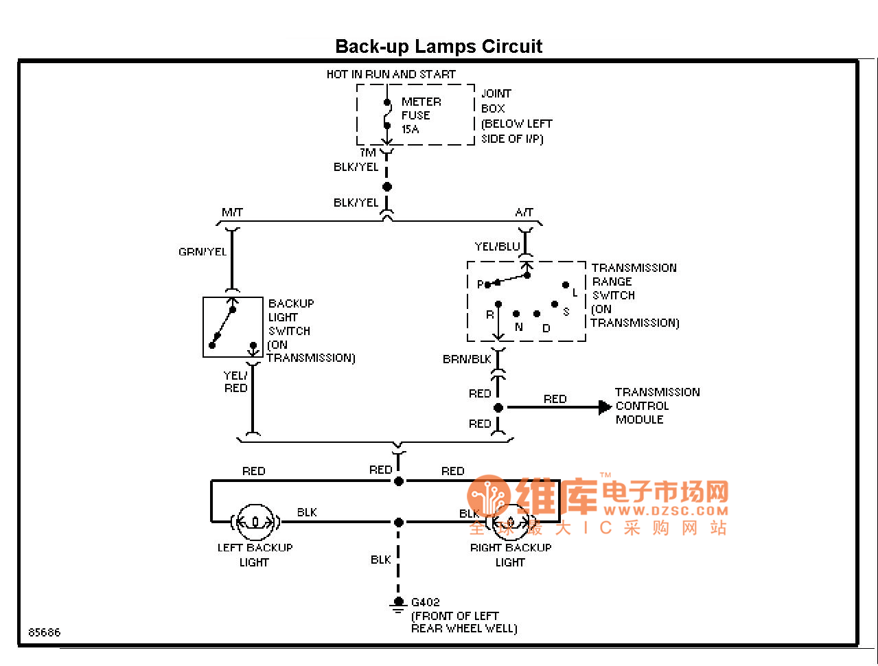 mazda 倒车灯电路图