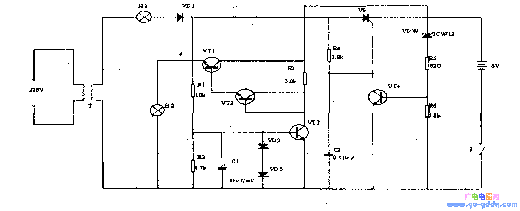 應急燈電路工作原理