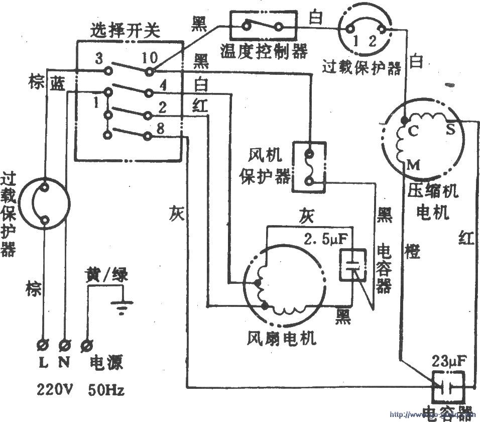 空调的简易电路图图片