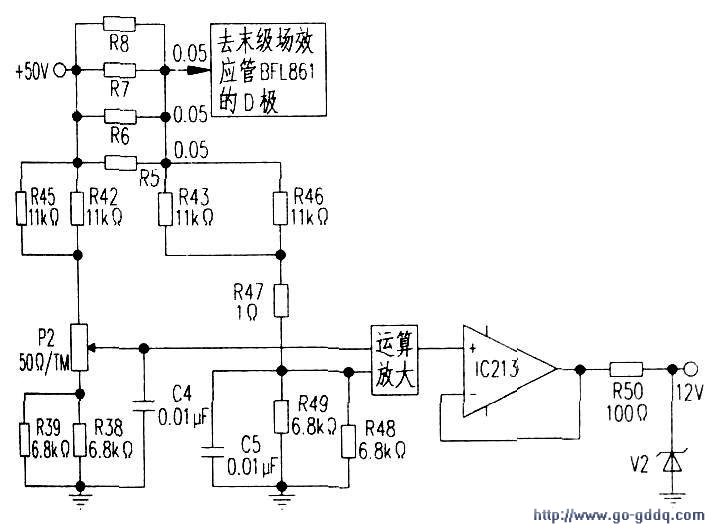 吉兆全固态电视发射机功放单元末级场效应管漏极电流指示偏离正常值