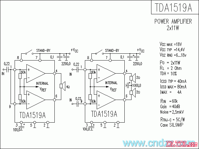 tda1519功放电路图图片