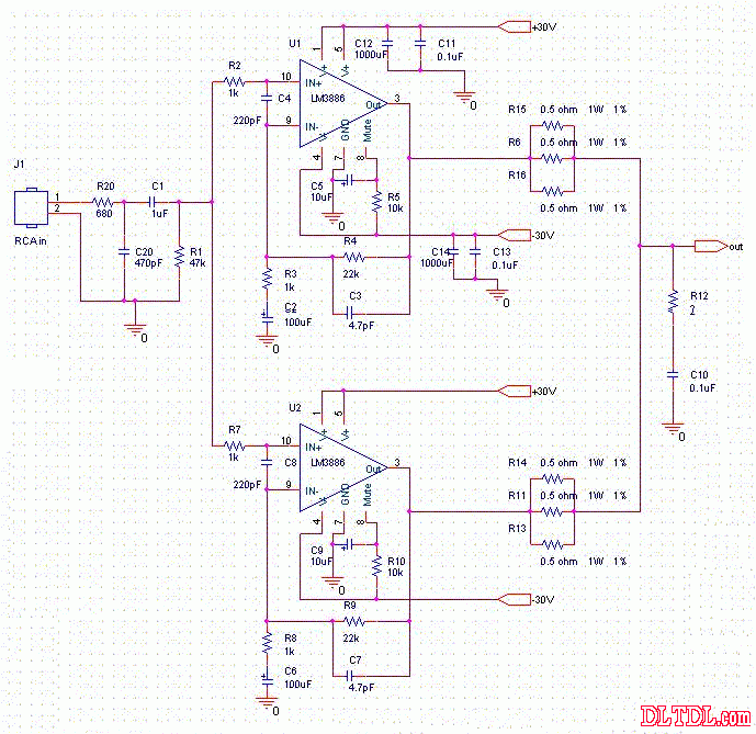 lm3886吴刚电路图图片