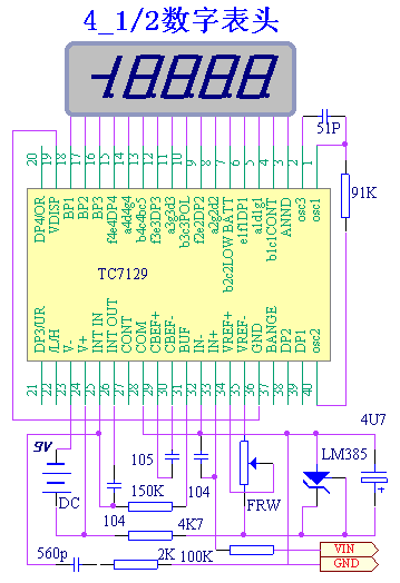 Схема вольтметра icl7106