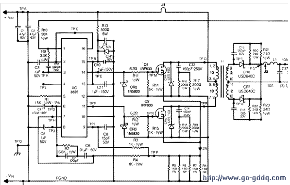 高速双路pwm控制器uc3825开关电源应用